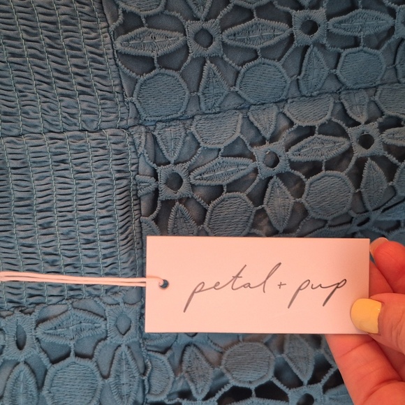 NWT Petal & Pup Teal Candice Strapless Lace Midi Dress Wedding Occasion Size 2 - Picture 7 of 12